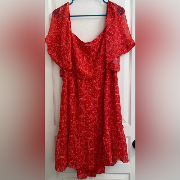 Anthropologie Plus | Maeve Short Sleeve Smocked Open Back Mini Dress Tunic - Picture 2 of 11